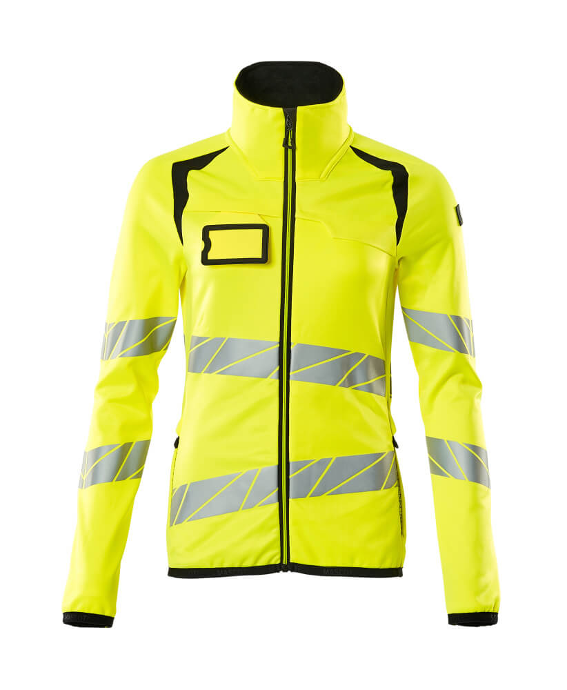 Fleecepusero vetoketjulla - 19153-315 - hi-vis keltainen/musta