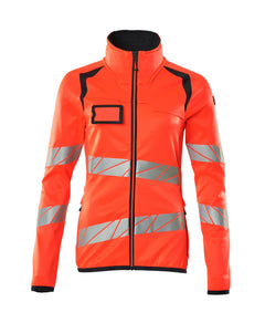 Fleecepusero vetoketjulla - 19153-315 - hi-vis punainen/syvä tummansininen