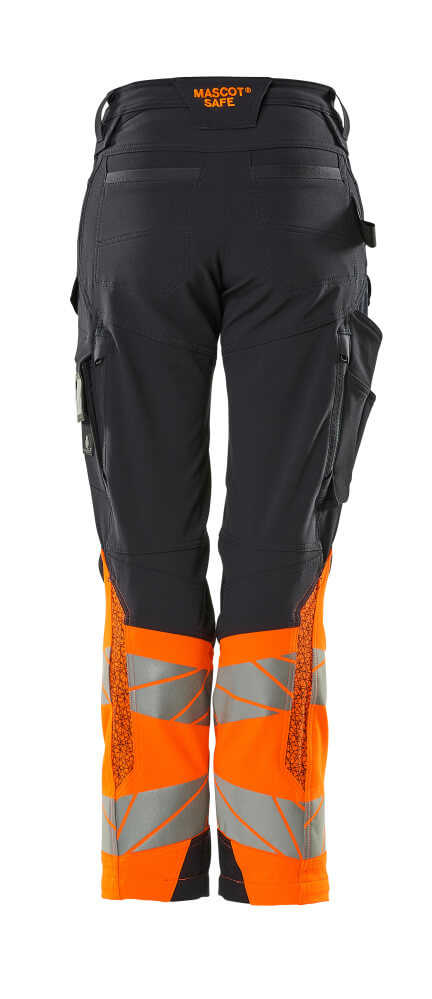 Housut polvitaskuilla - 19178-511 - tumma laivastonsininen/hi-vis oranssi