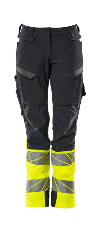 Housut polvitaskuilla - 19178-511 - tumma laivastonsininen/hi-vis keltainen