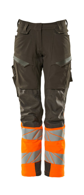 Housut polvitaskuilla - 19178-511 - tumma antrasiitti/hi-vis oranssi