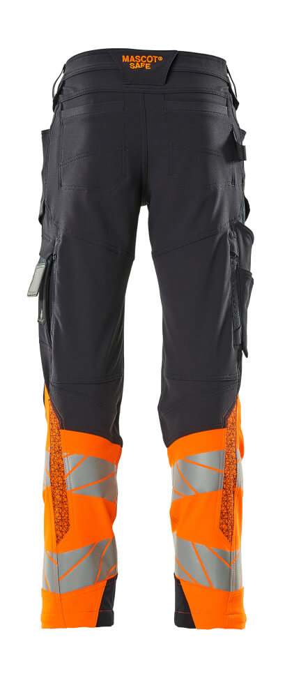 Housut polvitaskuilla - 19179-511 - tumma laivastonsininen/hi-vis oranssi