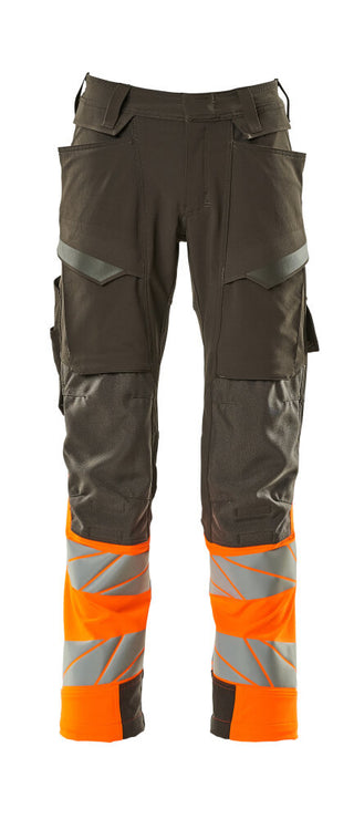 Housut polvitaskuilla - 19179-511 - tumma antrasiitti/hi-vis oranssi