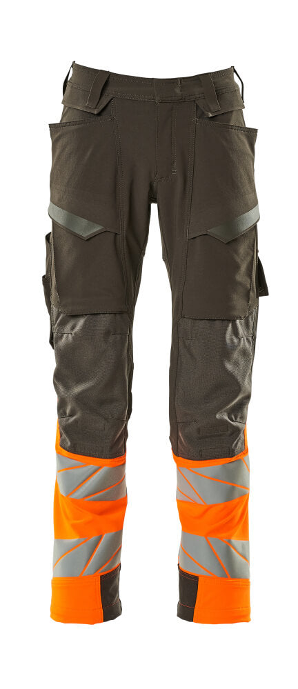 Housut polvitaskuilla - 19179-511 - tumma antrasiitti/hi-vis oranssi