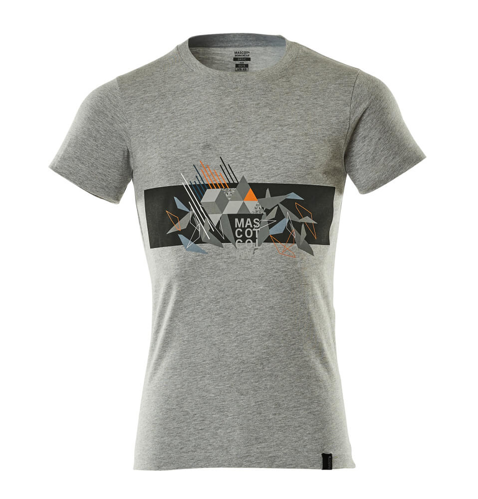 T-Paita - 19182-965 - meleerattu harmaa/hi-vis oranssi