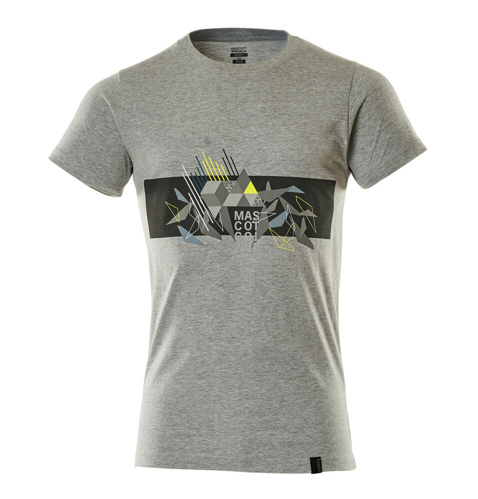 T-Paita - 19182-965 - meleerattu harmaa/hi-vis keltainen