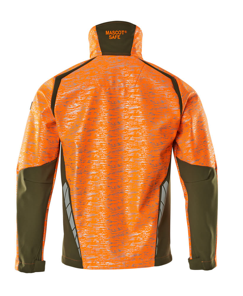 Softshell-takki - 19202-291 - hi-vis oranssi/sammaleenvihreä