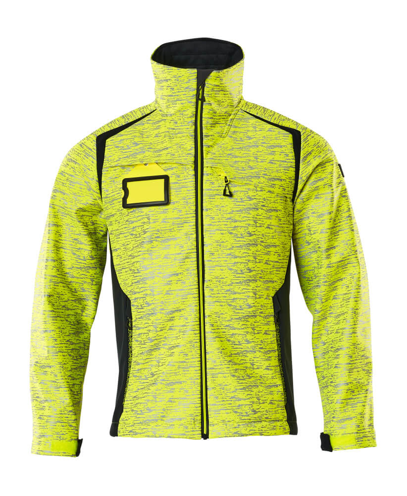 Softshell-takki - 19202-291 - hi-vis keltainen/tumma laivastonsininen