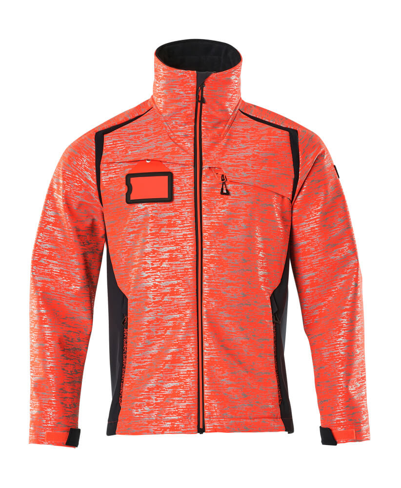 Softshell-takki - 19202-291 - hi-vis punainen/syvä tummansininen