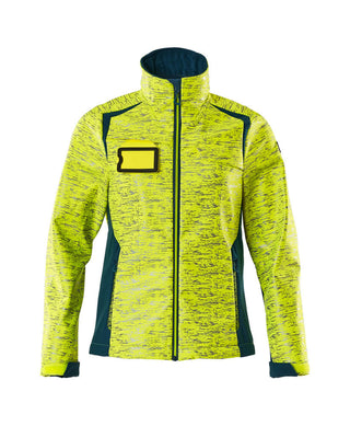 Softshell-takki - 19212-291 - hi-vis keltainen/tumma petrooli