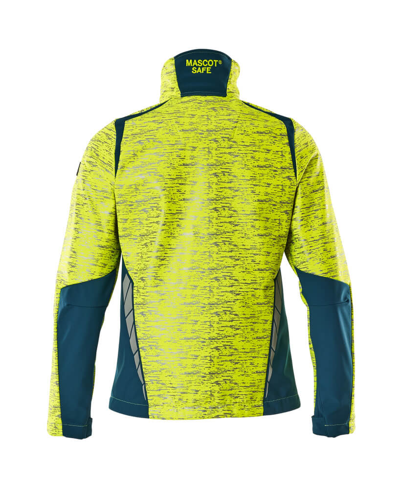 Softshell-takki - 19212-291 - hi-vis keltainen/tumma petrooli
