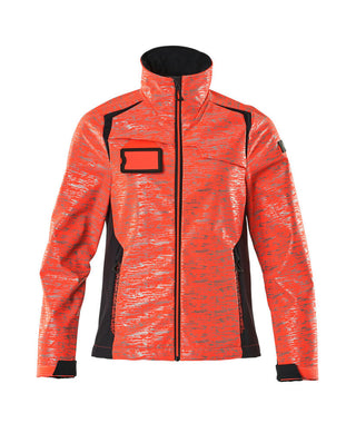 Softshell-takki - 19212-291 - hi-vis punainen/syvä tummansininen