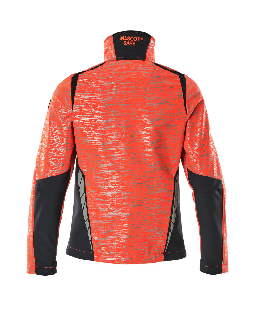 Softshell-takki - 19212-291 - hi-vis punainen/syvä tummansininen