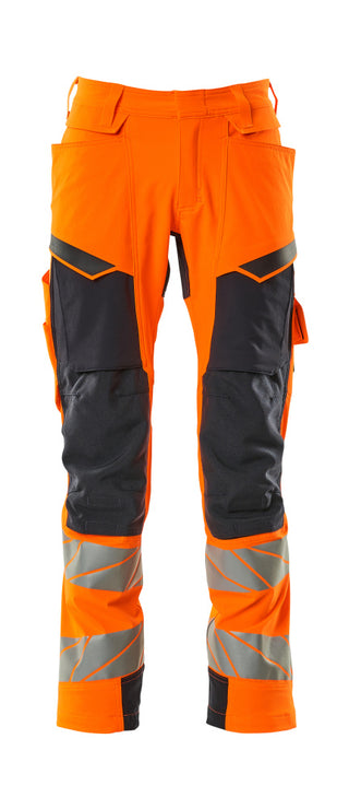 Housut polvitaskuilla - 19279-510 - hi-vis oranssi/tumma laivastonsininen