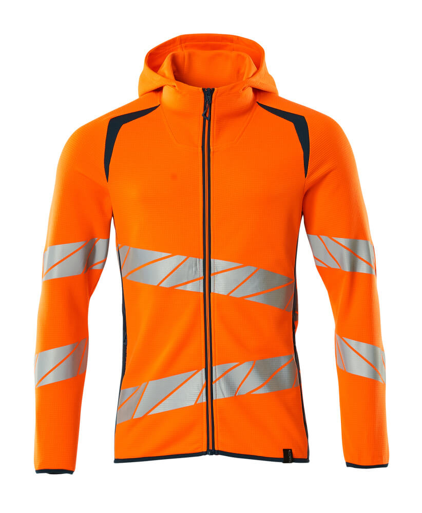Huppari vetoketjulla - 19284-781 - hi-vis oranssi/tumma petrooli