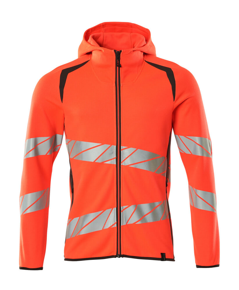 Huppari vetoketjulla - 19284-781 - hi-vis punainen/tumma antrasiitti