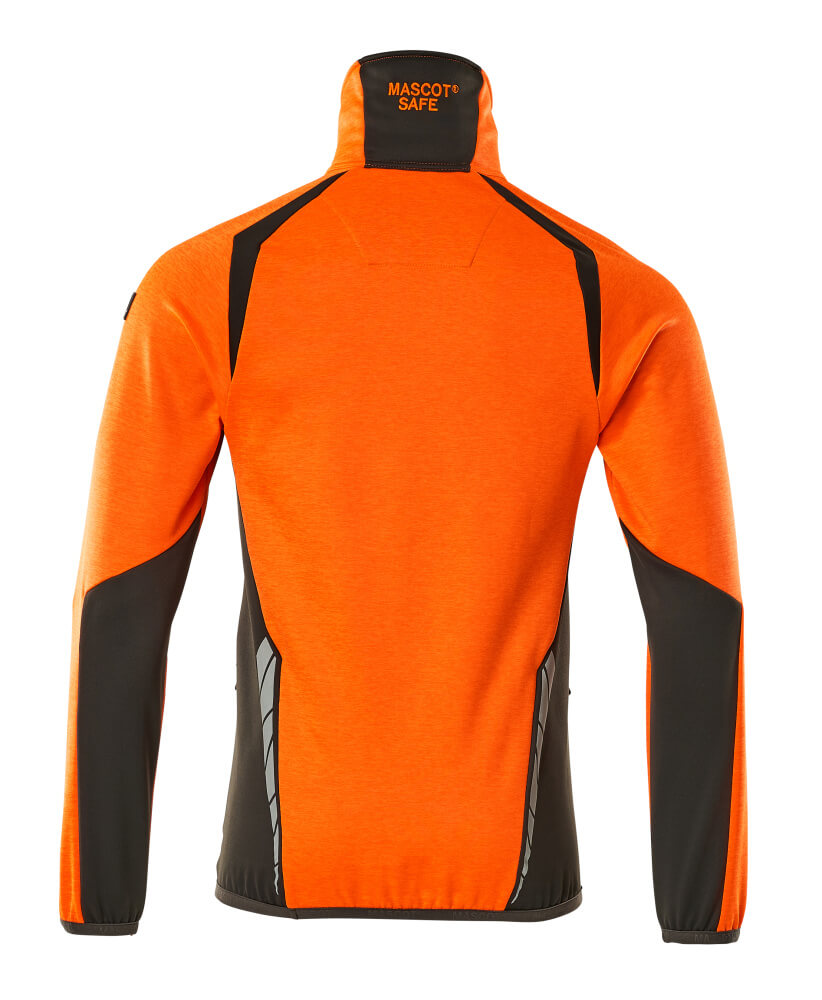 Fleecepusero lyhyellä vetoketjulla - 19303-316 - hi-vis oranssi/tumma antrasiitti