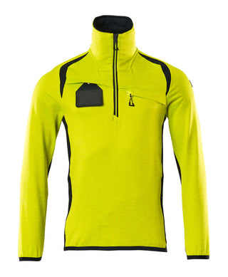 Fleecepusero lyhyellä vetoketjulla - 19303-316 - hi-vis keltainen/tumma laivastonsininen