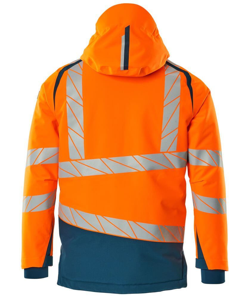 Talvitakki - 19335-231 - hi-vis oranssi/tumma petrooli