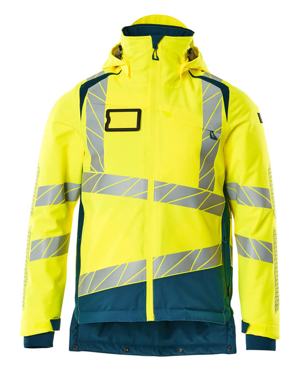 Talvitakki - 19335-231 - hi-vis keltainen/tumma petrooli