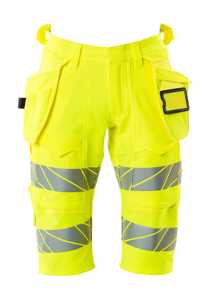 Shortsit, pitkät, riipputaskuilla - 19349-711 - hi-vis keltainen