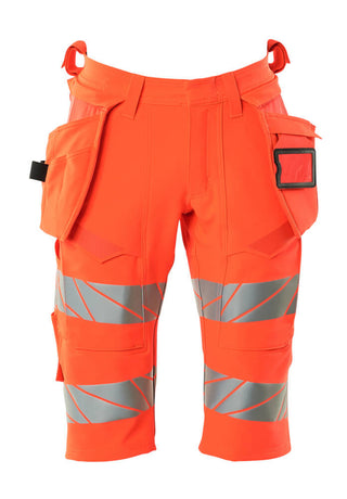 Shortsit, pitkät, riipputaskuilla - 19349-711 - hi-vis punainen