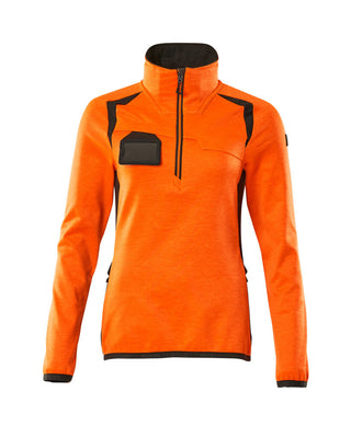 Fleecepusero lyhyellä vetoketjulla - 19353-316 - hi-vis oranssi/tumma antrasiitti