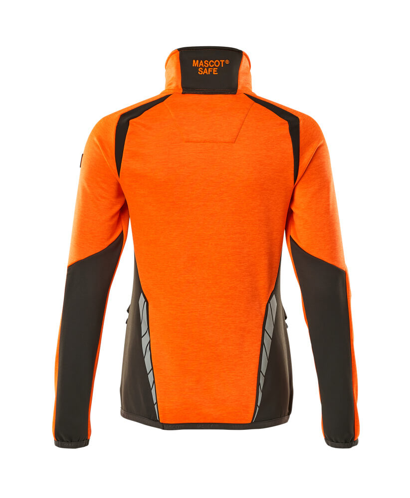 Fleecepusero lyhyellä vetoketjulla - 19353-316 - hi-vis oranssi/tumma antrasiitti