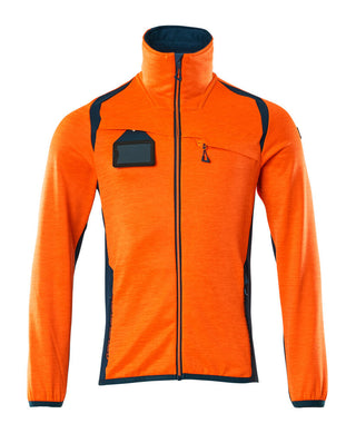 Fleecepusero vetoketjulla - 19403-316 - hi-vis oranssi/tumma petrooli