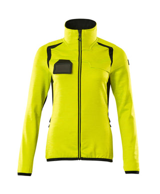 Fleecepusero vetoketjulla - 19453-316 - hi-vis keltainen/musta