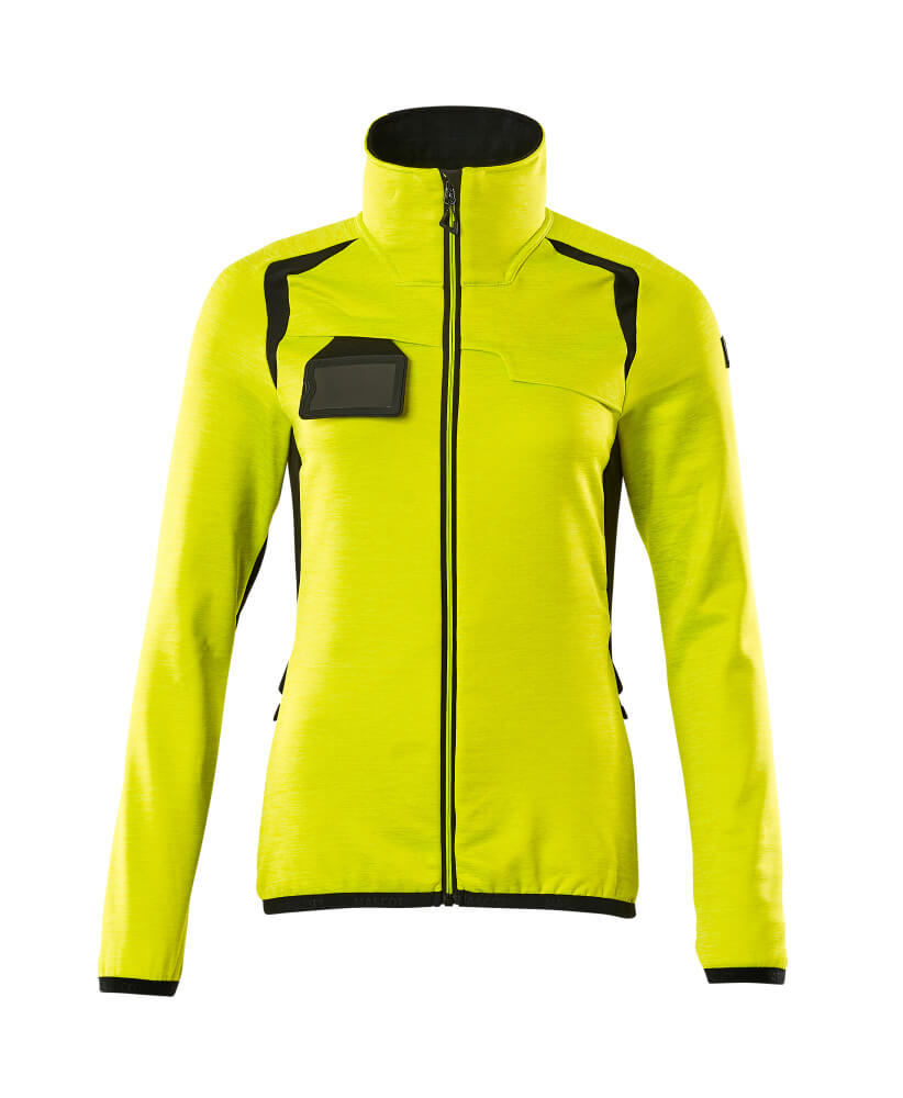 Fleecepusero vetoketjulla - 19453-316 - hi-vis keltainen/musta