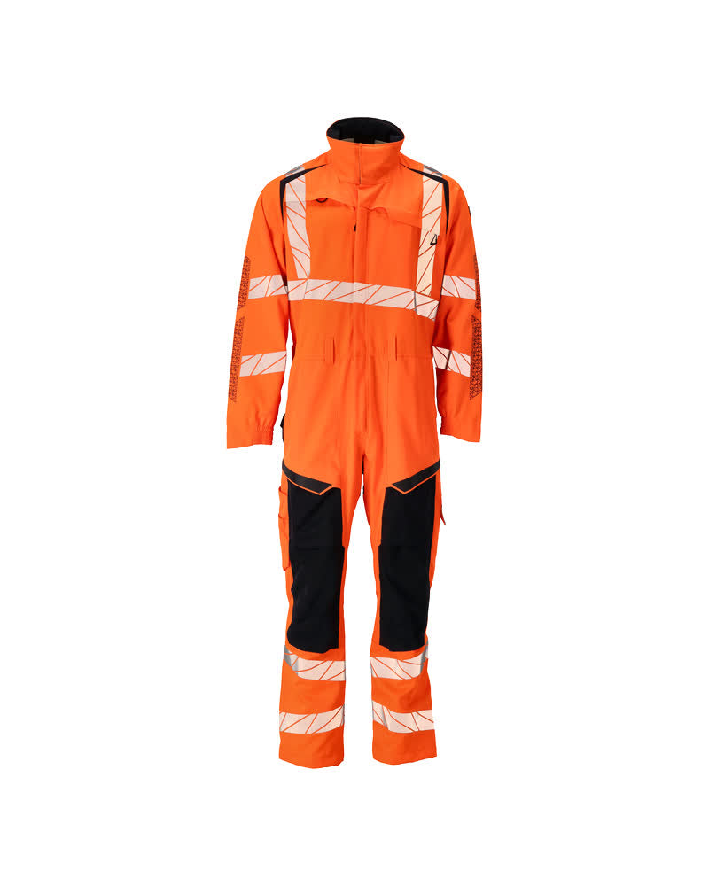 Umpihaalari polvitaskuilla - 19519-236 - hi-vis oranssi/tumma laivastonsininen