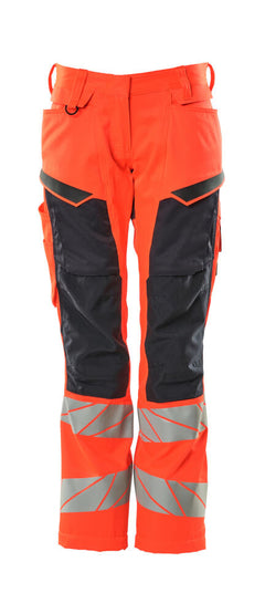Housut polvitaskuilla - 19578-236 - hi-vis punainen/syvä tummansininen