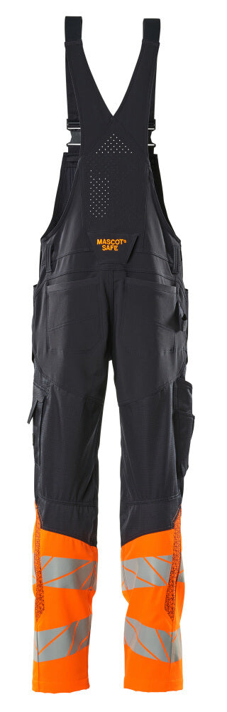 Avohaalari polvitaskuilla - 19669-236 - tumma laivastonsininen/hi-vis oranssi