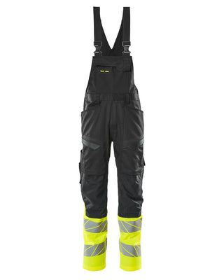 Avohaalari polvitaskuilla - 19669-236 - musta/hi-vis keltainen