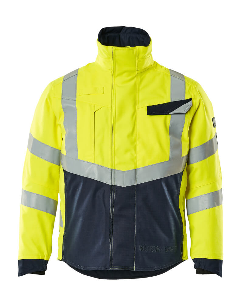 Talvitakki - 19835-217 - hi-vis keltainen/tumma laivastonsininen