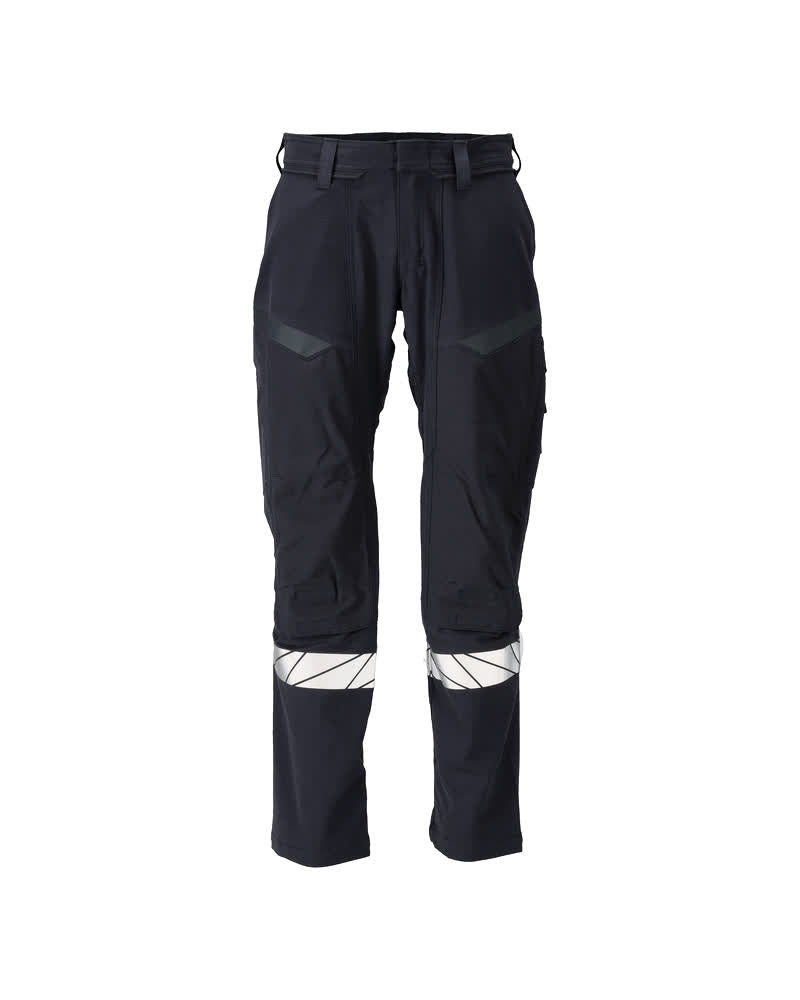 Housut polvitaskuilla - 21279-284 - tumma laivastonsininen/hi-vis keltainen