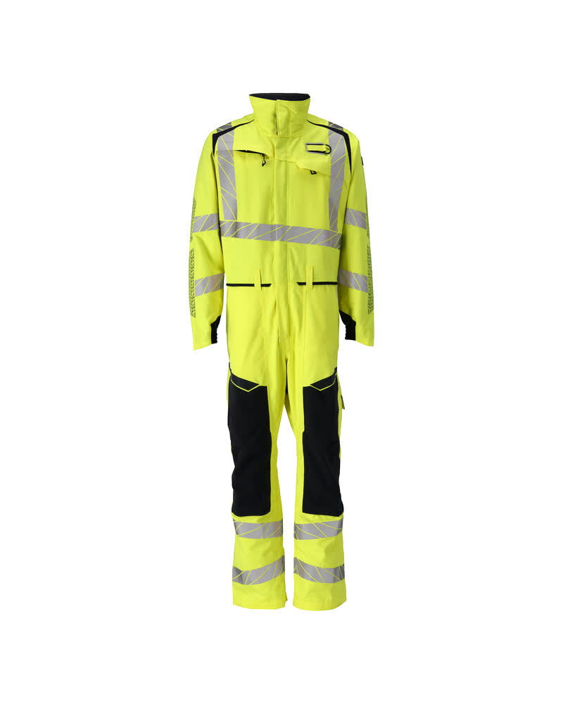 Umpihaalari polvitaskuilla - 21319-281 - hi-vis keltainen/tumma laivastonsininen