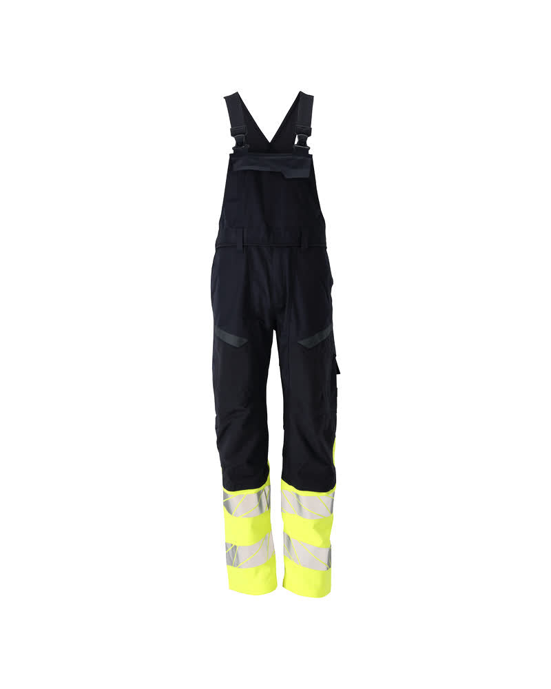 Avohaalari polvitaskuilla - 21469-281 - tumma laivastonsininen/hi-vis keltainen