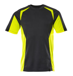 T-Paita - 22082-771 - musta/hi-vis keltainen
