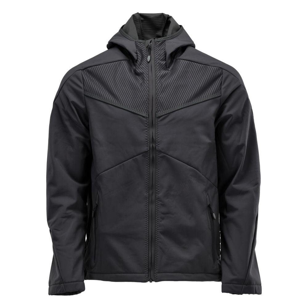 Softshell takki huppu - 22102-649 - musta