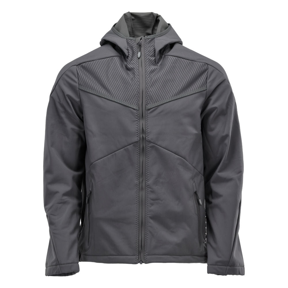 Softshell takki huppu - 22102-649 - kivenharmaa