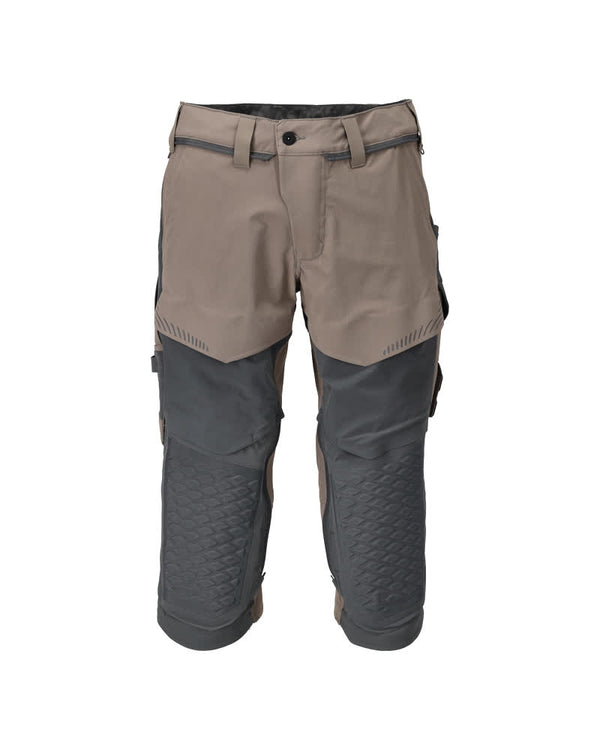 ¾-housut polvitaskuilla - 22249-605 - tumma hiekka/kivenharmaa