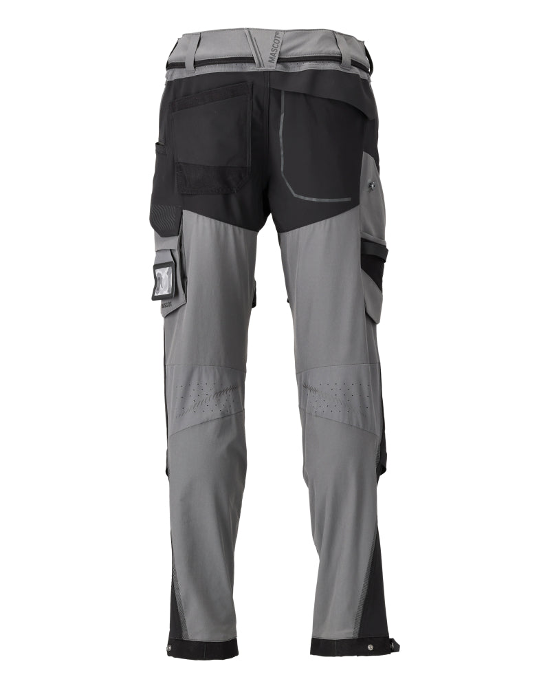 Housut polvitaskuilla - 22279-605 - kivenharmaa/musta