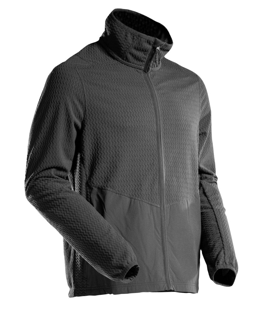 Mikrofleece pusero vetoketjulla - 22803-639 - musta