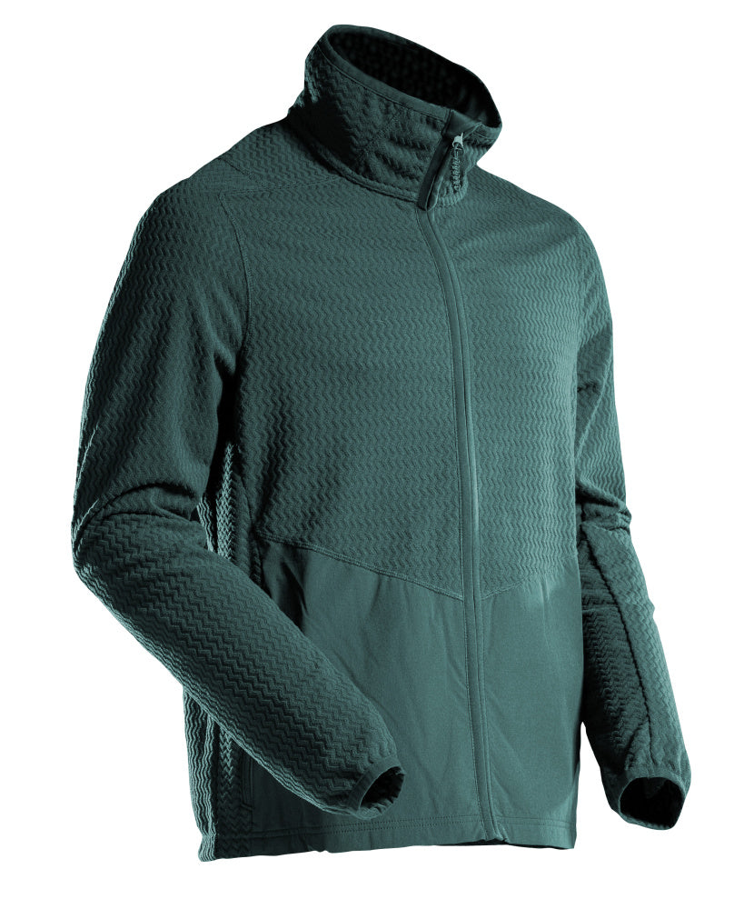 Mikrofleece pusero vetoketjulla - 22803-639 - metsänvihreä
