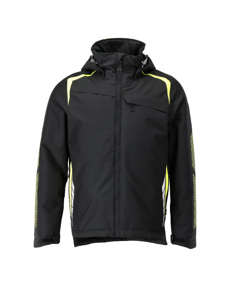 Talvitakki - 23035-231 - musta/hi-vis keltainen