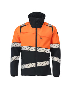 Softshell-takki - 25002-246 - tumma laivastonsininen/hi-vis oranssi