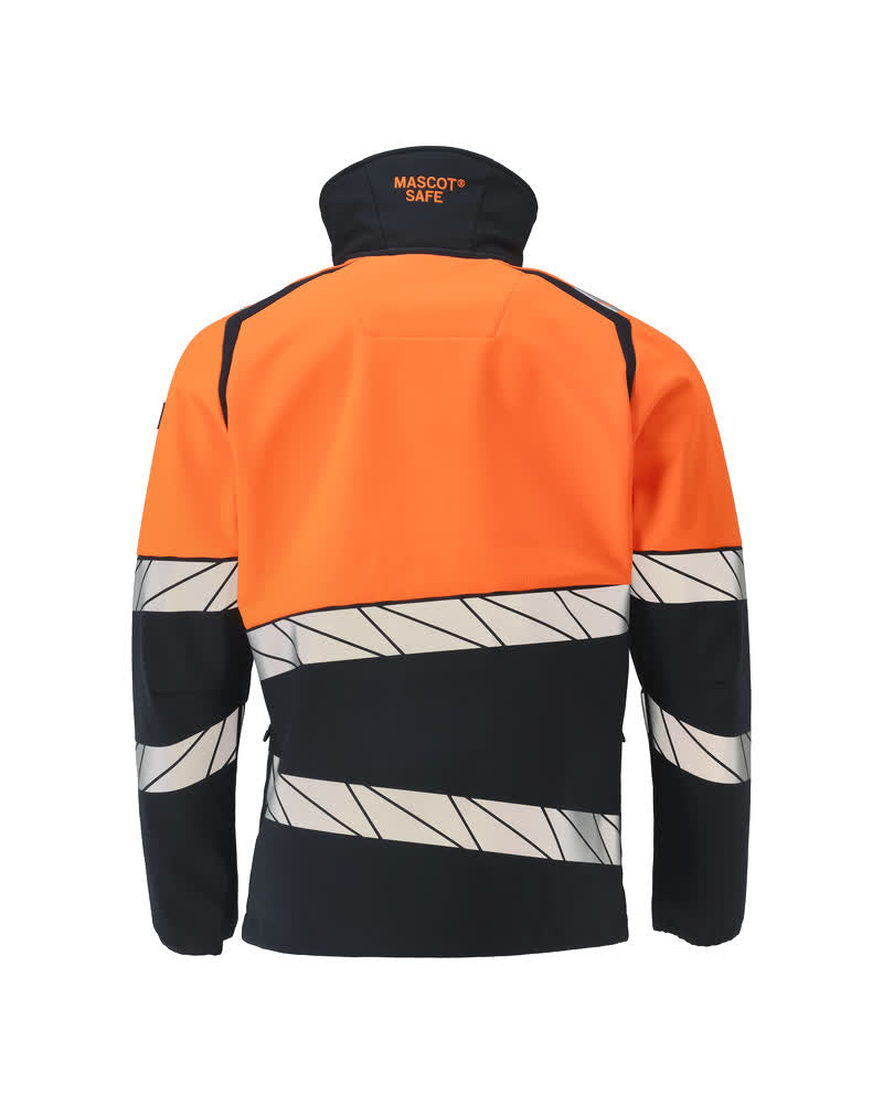 Softshell-takki - 25002-246 - tumma laivastonsininen/hi-vis oranssi