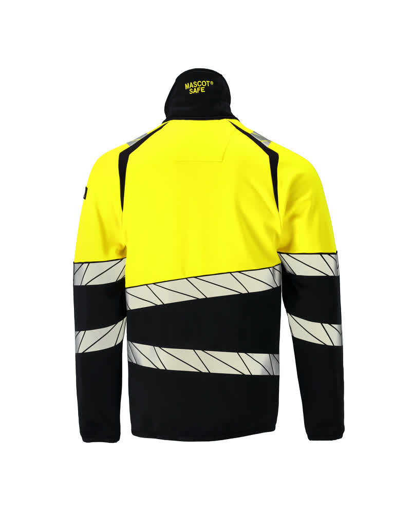 Fleecepusero vetoketjulla - 25003-315 - tumma laivastonsininen/hi-vis keltainen